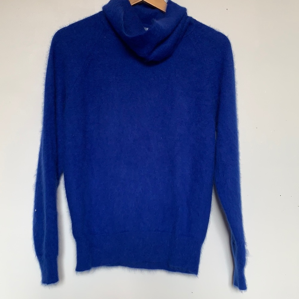 Vintage Parkhurst Rabbit Hair Cowl Neck Turtleneck Royal Blue